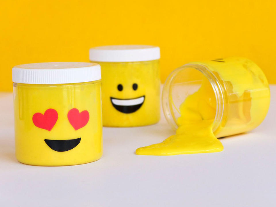 <p>A perfect craft-with-kids DIY project is ever-amusing and super-tactile slime. Michael's has all the products you need to create your own Emoji slime jars for the goop-enthusiasts in your life.</p><p>Buy it <a rel="nofollow noopener" href="http://www.anrdoezrs.net/links/7799179/type/dlg/sid/IS%2CHOL%2CGAL%2CHolidayGiftsForDIYLovers%2Clkane1271%2C201711%2CT/http%3A//www.michaels.com/emoji-slime-jar/B_84031.html" target="_blank" data-ylk="slk:here;elm:context_link;itc:0;sec:content-canvas" class="link ">here</a> for $56 (for materials to make 36 jars).</p>