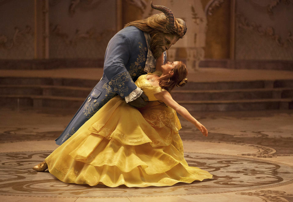 Dan Stevens as The Beast, left, and Emma Watson as Belle in the live-action adaptation of Beauty and the Beast. | Disney/AP