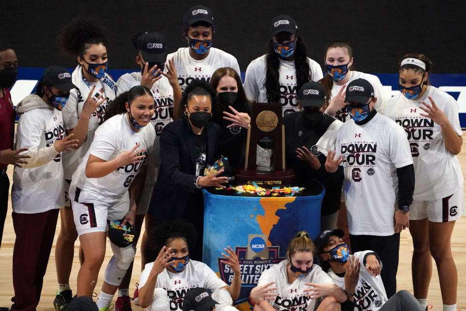 South Carolina advanced to the women's Final Four this season for the third time under Dawn Staley.