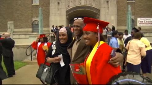 Biiftu Duresso, whose father is a custodian at her high school, graduated as the valedictorian this weekend. (Photo: 6abc)