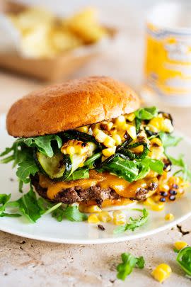 Grilled Corn And Zucchini Burgers