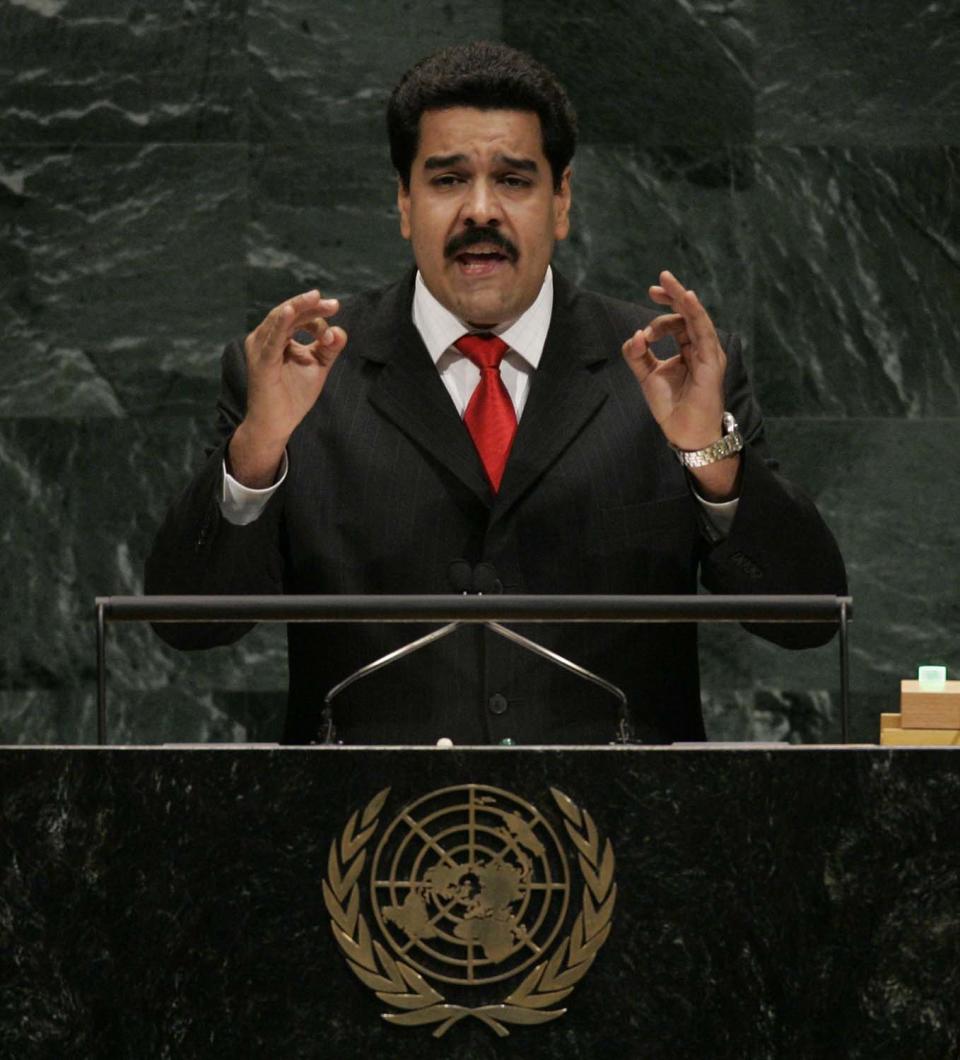 Maduro interviene en la 62 Asamblea General de las Naciones Unidas, en Nueva York, el 2 de octubre de 2007. AP Photo/Ed Betz