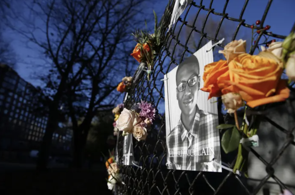 A photograph of Elijah McClain is part of the “Say Their Names” memorial on Boston Common in Boston on Nov. 16, 2020.