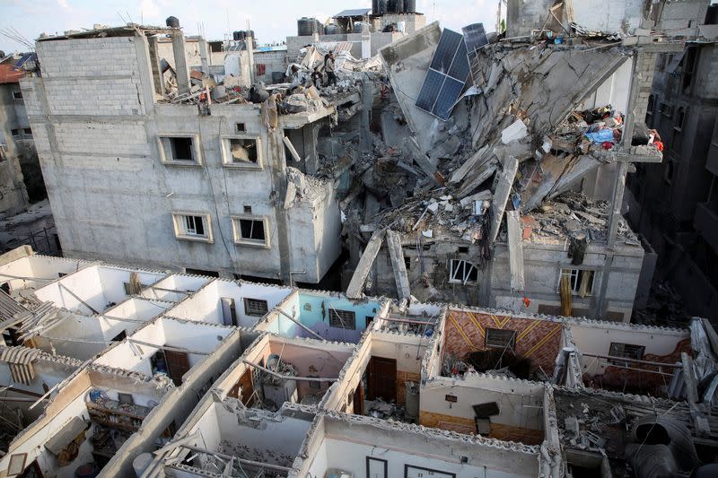 Aftermath of an Israeli strike on a house in Rafah
