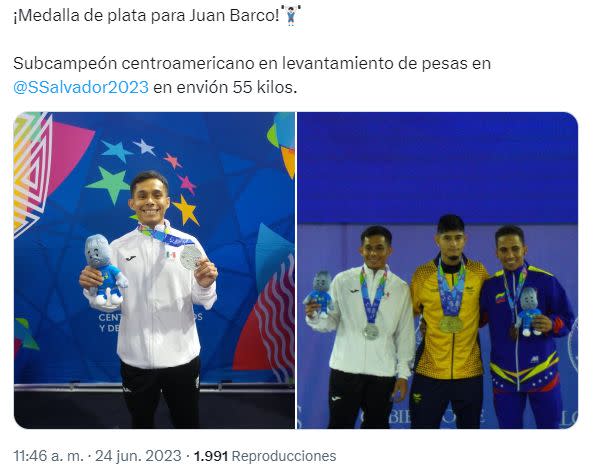 Juan barco en juegos centroamericanos 2023