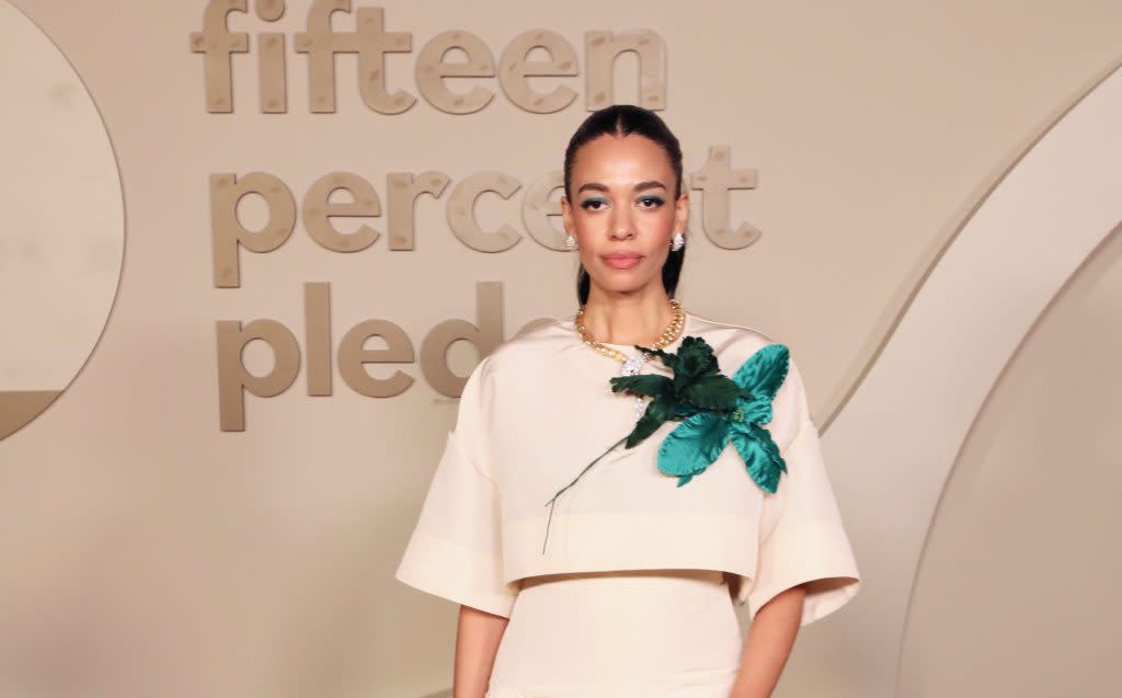 Aurora James attends the 3rd Annual Fifteen Percent Pledge Gala at Paramount Studios on Feb. 3, 2024, in Los Angeles, California. (Photo by Robin L Marshall/Getty Images)