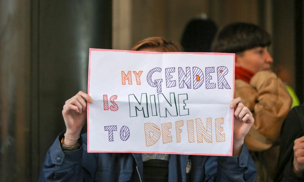 Protest against transphobic media coverage outside Daily Mail offices, London