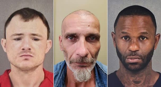 PHOTO: From left, Corey Harrison, Jerry Raynes and Casey Grayson, three of the four inmates who escaped from a Mississippi jail on April 22, 2023. (Hinds County Sheriff's Office)