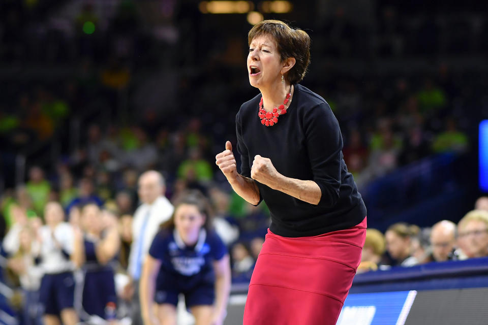 Notre Dame coach Muffet McGraw wants women to be able to be as competitive and driven as men are, both on the court and off. (Photo by Quinn Harris/Icon Sportswire via Getty Images)