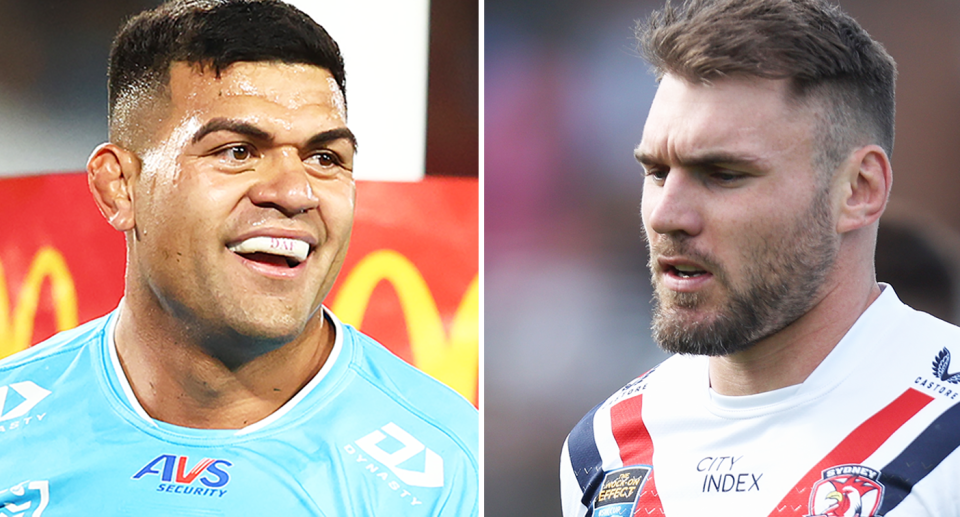 Pictured left David Fifita and right Angus Crichton