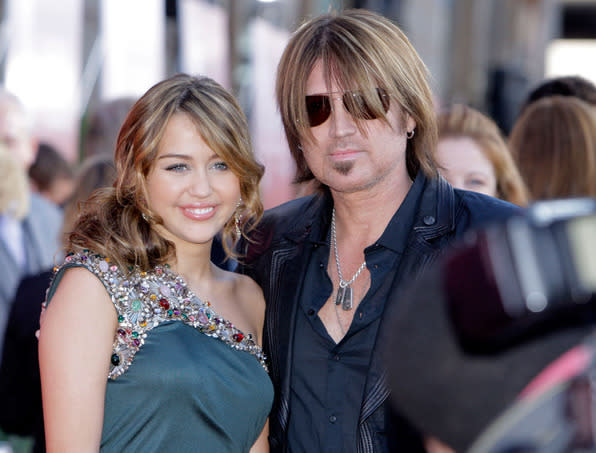 Miley and Billy Ray Cyrus at the 2010 Country Music Awards