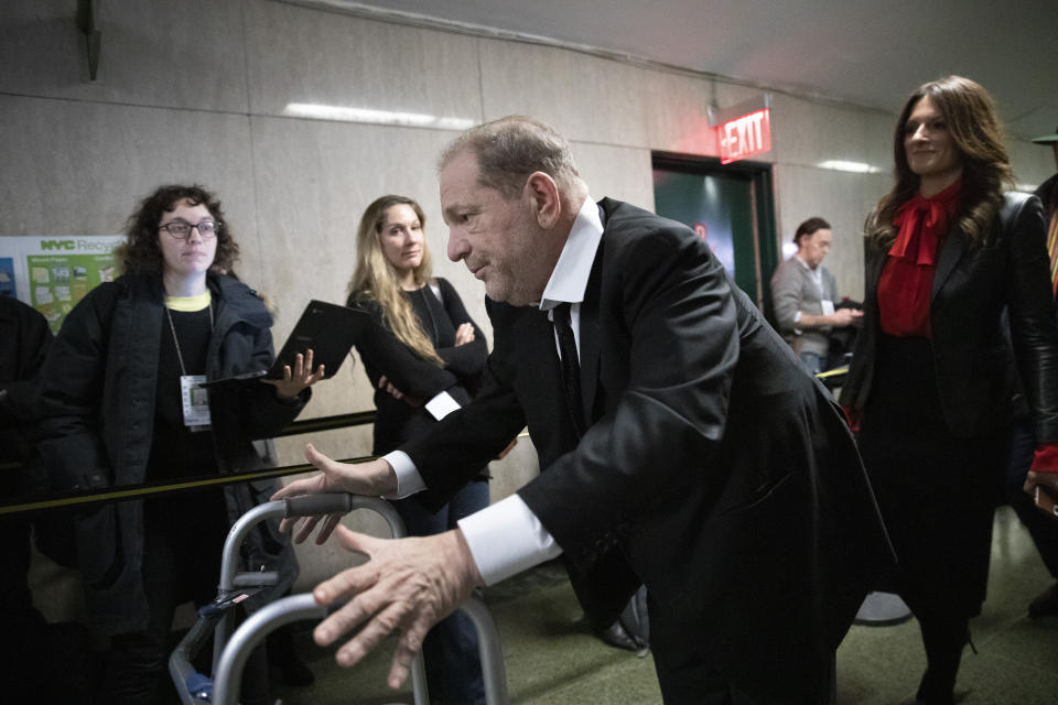 Harvey Weinstein leaves court after attending jury selection for his sexual assault trial, Friday, Jan. 10, 2020 in New York. (AP Photo/Mark Lennihan)