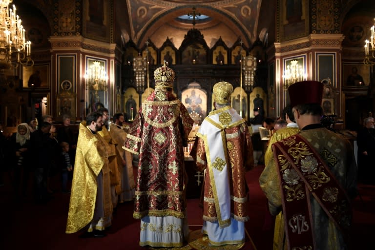 A ceremony at the Alexandre Nevsky cathedral in Paris -- which remains a centre of France's Russian community -- to commemorate the victims of the Russian revolution and civil war