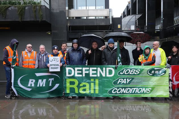 RMT picket line outside Euston station.