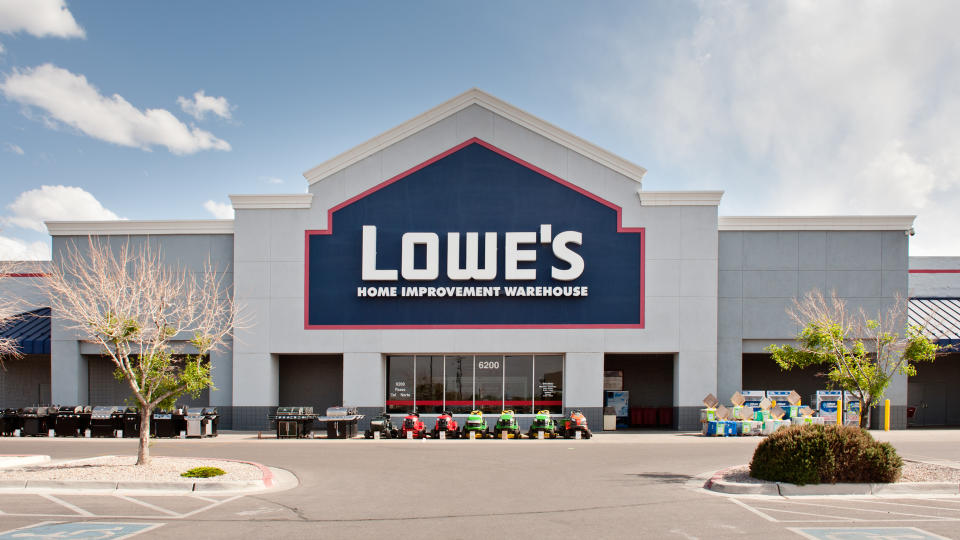 Albuquerque, New Mexico, USA - May 10, 2011: Front facade and entrance to Lowe's  home improvement center located at Paseo del Norte shopping center in Albuquerque, New Mexico.