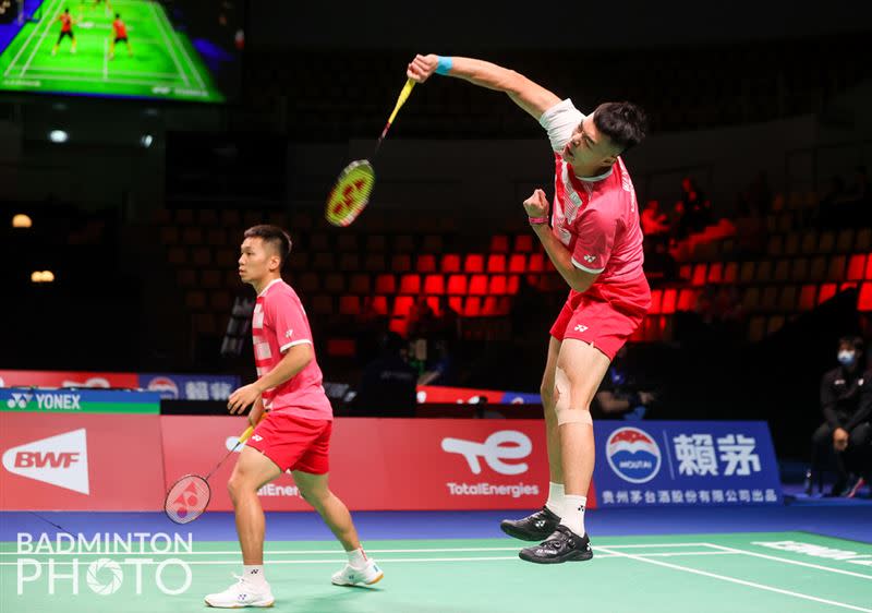 李洋／王齊麟搶下第2點男雙。（圖／Badminton photo提供）