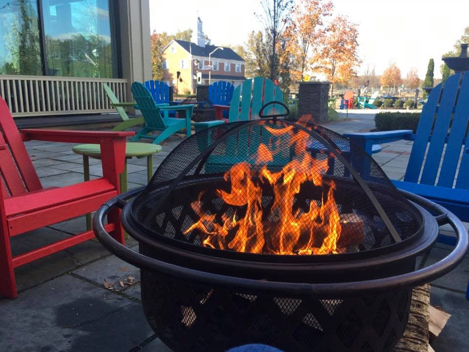 Riverview restaurant in Burlington City has a cozy outdoor setting with firepits to keep customers warm.