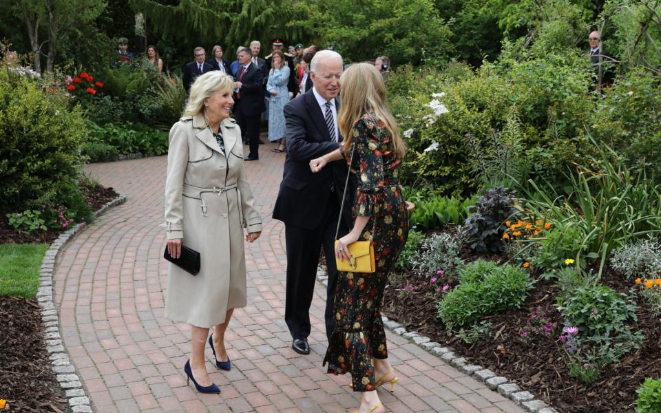 US President Joe Biden and First Lady Dr Jill Biden arrive at Cornwall's Eden Project for a G7 reception hosted by the Queen on June 11 2021 - Jack Hill/The Times