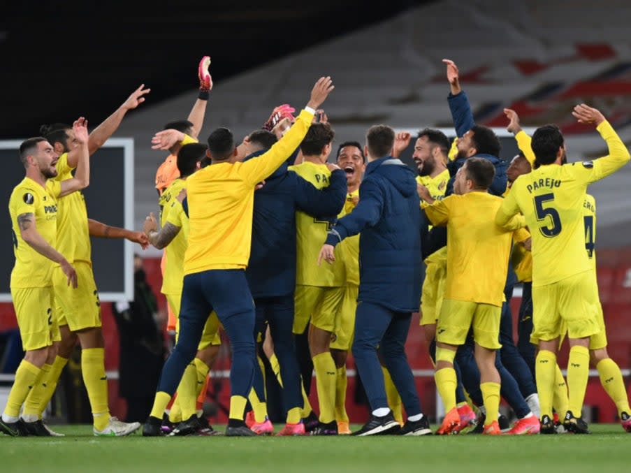 Villarreal celebrate reaching the finalGetty Images