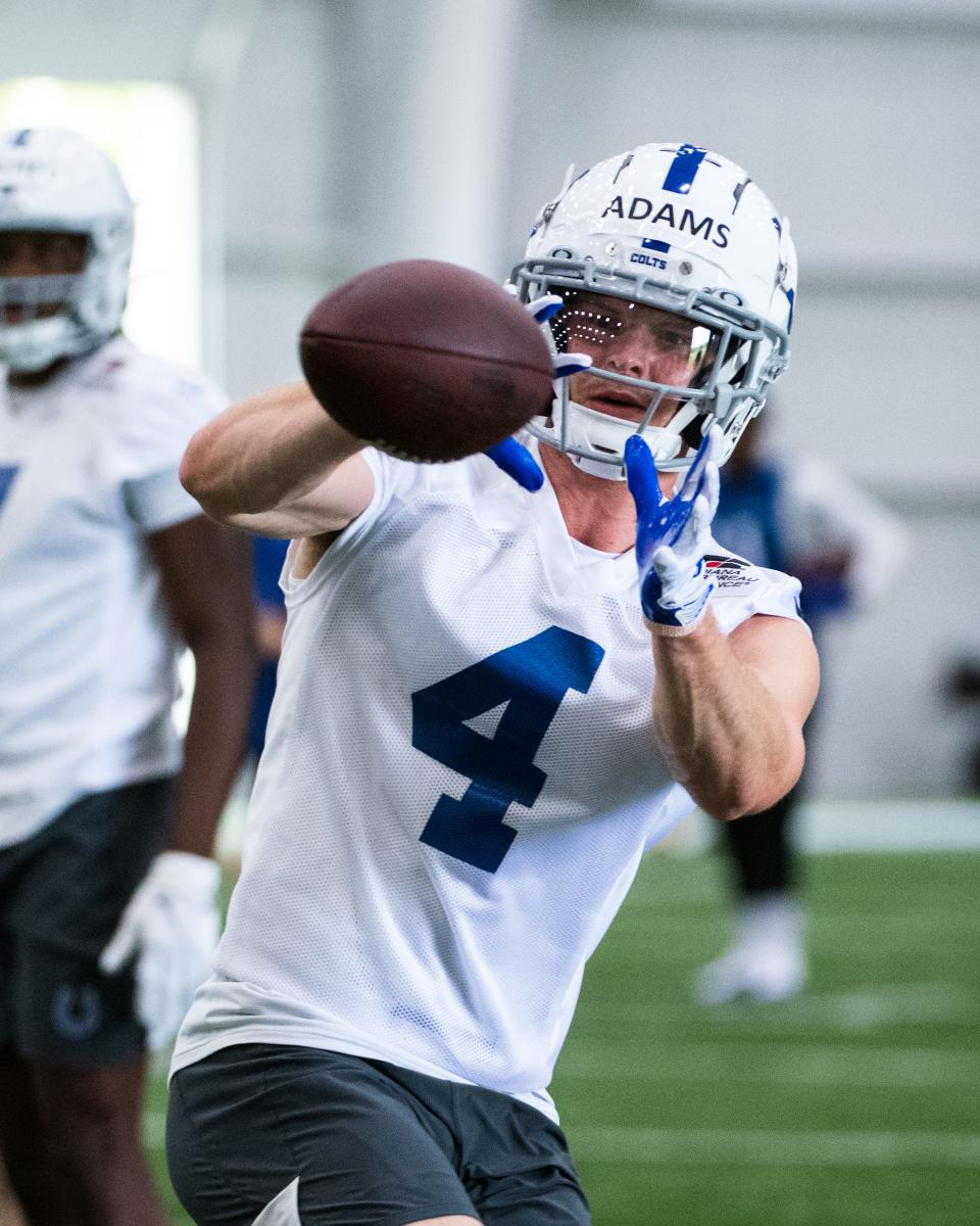 4 WR Tyler Adams. The 2023 Rookie draft class train during rookie minicamp of offseason workouts.