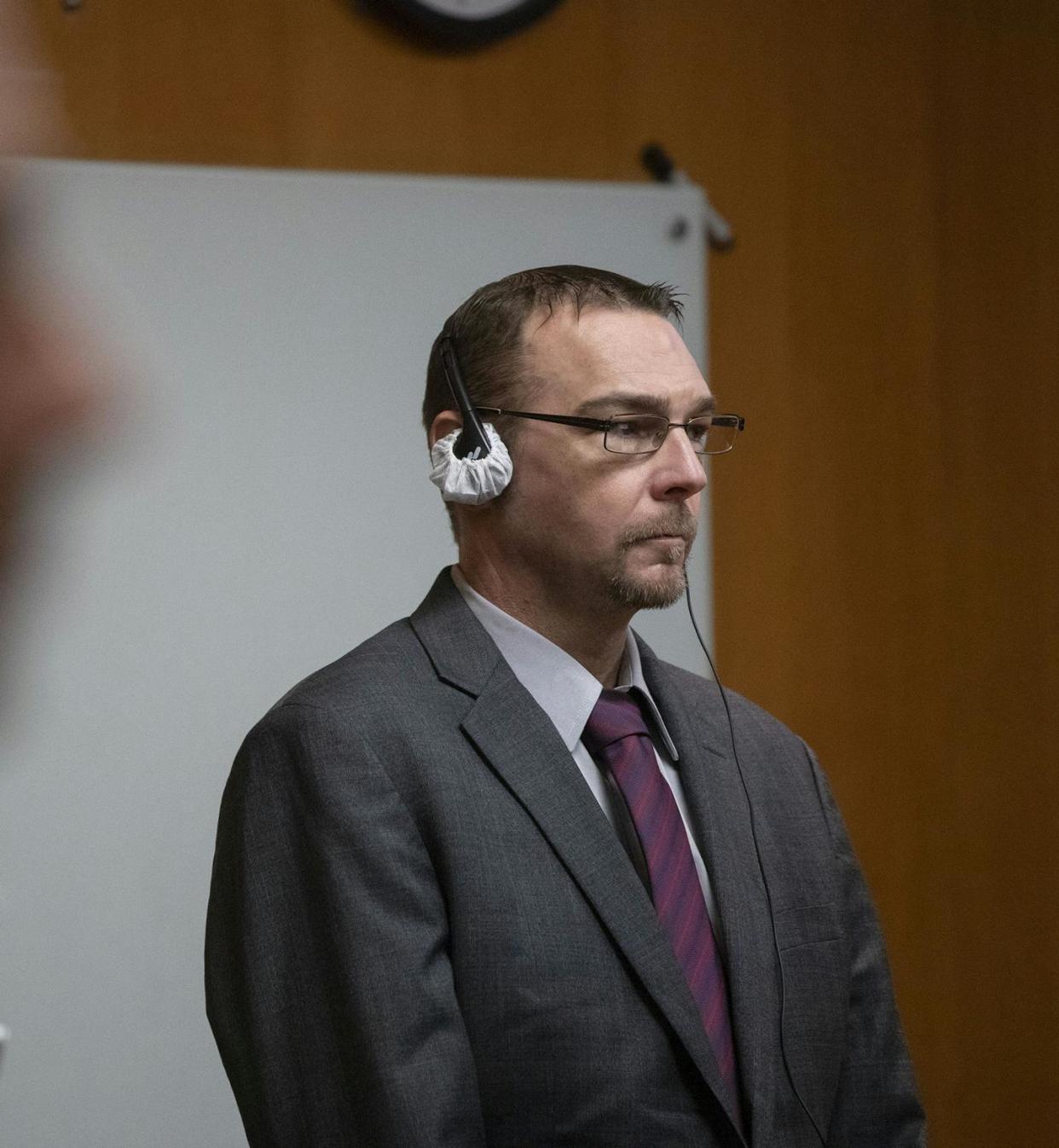 James Crumbley appears in court on March 13, 2024, during his trial on charges of involuntary manslaughter. <a href="https://www.gettyimages.com/detail/news-photo/james-crumbley-the-father-of-oxford-high-school-school-news-photo/2074373220?adppopup=true" rel="nofollow noopener" target="_blank" data-ylk="slk:Bill Pugliano/Getty Images;elm:context_link;itc:0;sec:content-canvas" class="link ">Bill Pugliano/Getty Images</a>