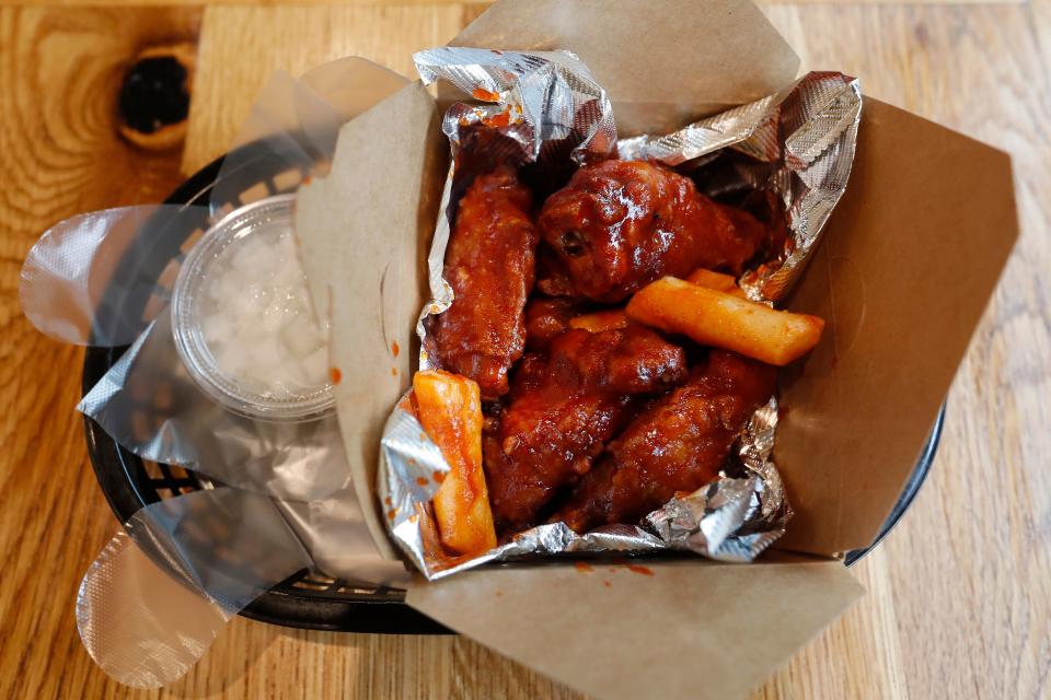 Korean Hot wings from Bento Stop in downtown Athens, Ga.