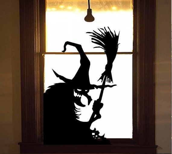 <p><strong>MakeYourWallsPop</strong></p><p>etsy.com</p><p><strong>$13.10</strong></p><p>A witch silhouette will make Halloween night much more wicked. </p>