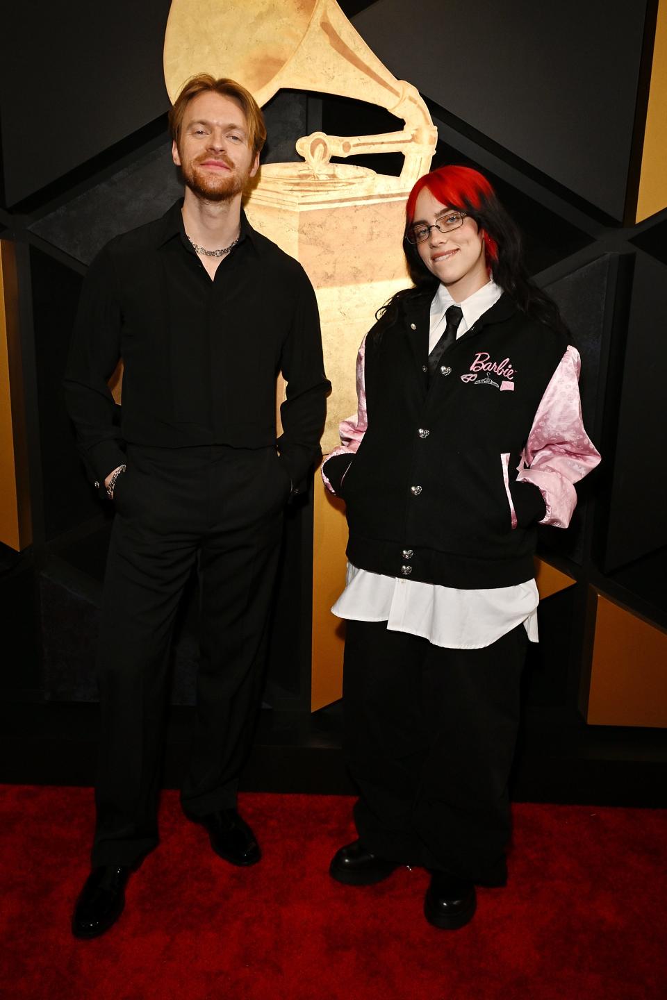 Finneas and Billie Eilish at the 66th GRAMMY Awards at Crypto.com Arena in Los Angeles.