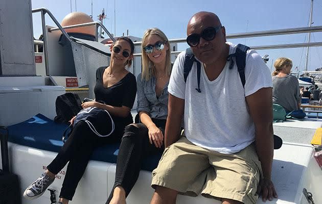 All smiles ready for Dana Point whale watching. Source: Supplied