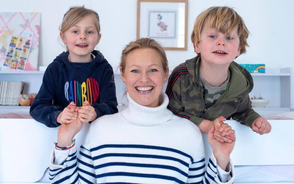 Mrs Carew Pole with her daughter Jemima and her son Lucien