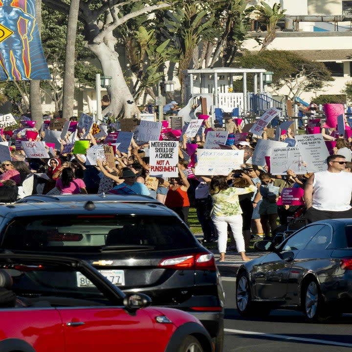 crowd of people peacefully marching in the streets