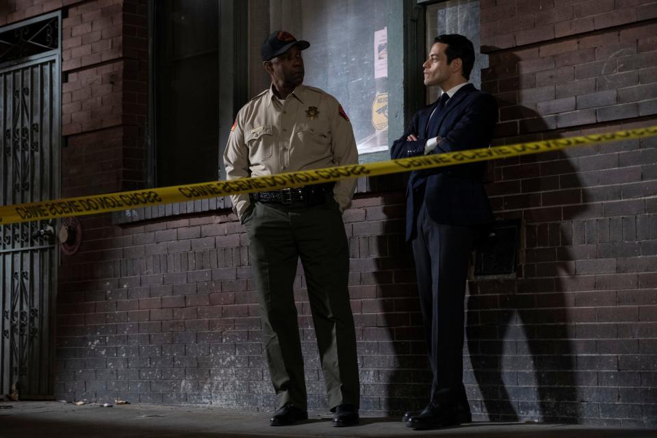 Deke (Denzel Washington, left) teams with LA top cop Jim Baxter (Rami Malek) to find a killer in "The Little Things."