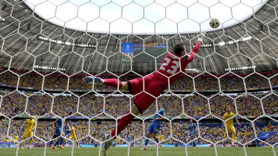 Romania's Nicolae Stanciu scored a sensational goal to give his team the lead. - Matthias Schrader/AP