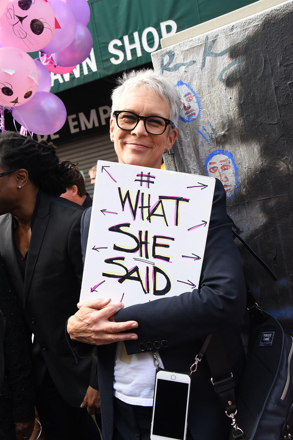 Jamie Lee Curtis attends the Women's March Los Angeles, California.