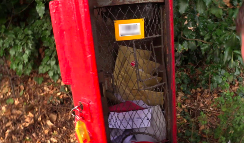 Packages containing drugs were found stuffed inside Royal Mail post boxes in Chelmsford, Essex. (SWNS)