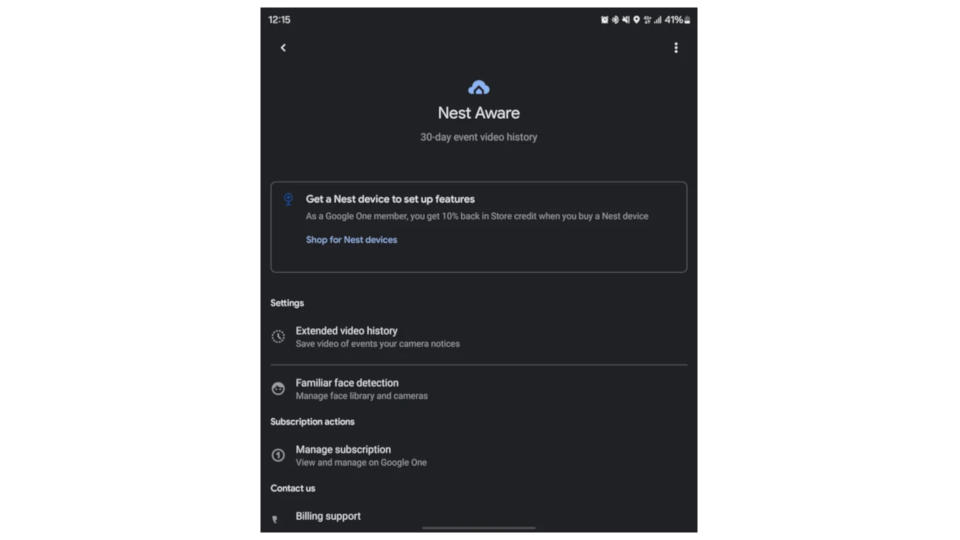 Google One Nest update