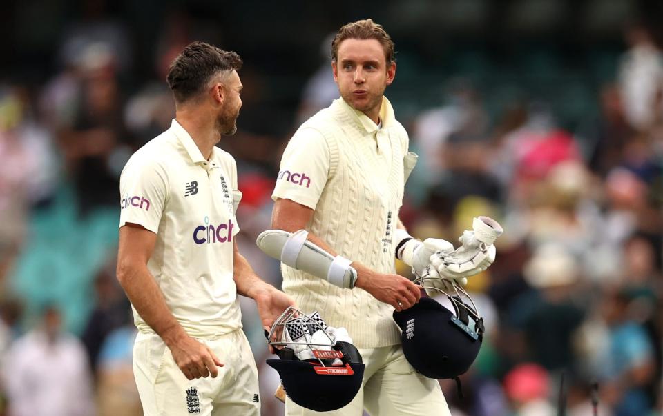 Sigh of relief: Broad puffs his cheeks after England survive - Getty Images AsiaPac