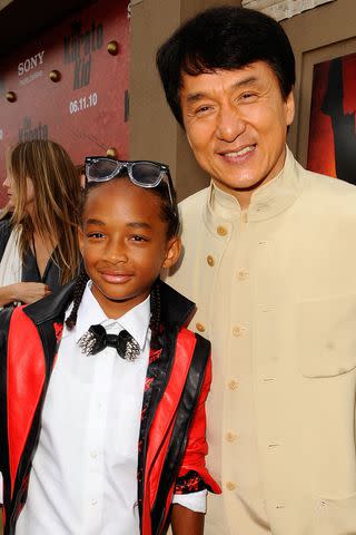 <p>Michael Caulfield/WireImage</p> Actors Jaden Smith and Jackie Chan on June 7, 2010 in California