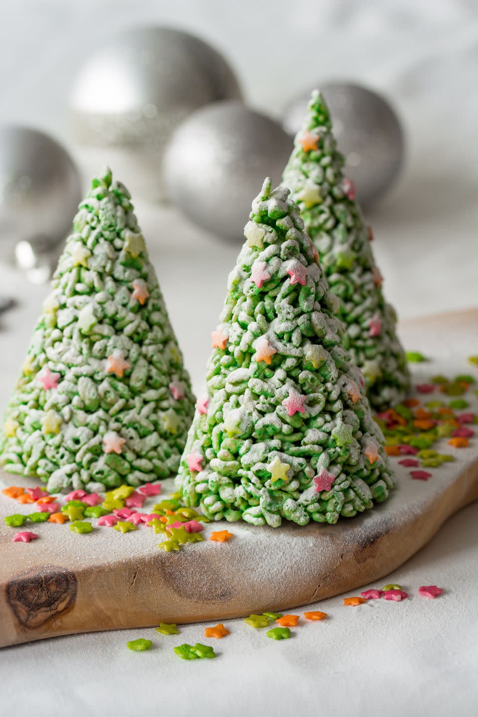 Crispy Rice Cone Christmas Trees