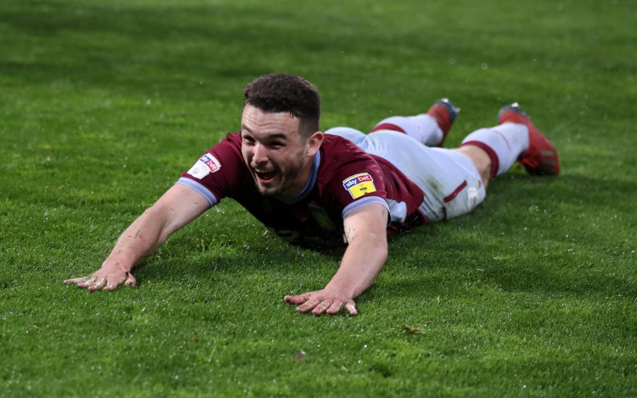 John McGinn celebrates Aston Villa's win over West Brown to reach the Championship play-off final - PA