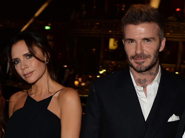 LONDON, ENGLAND - DECEMBER 10:  Victoria Beckham (L) and David Beckham attend The Fashion Awards 2018 in partnership with Swarovski at the Royal Albert Hall on December 10, 2018 in London, England.  (Photo by David M. Benett/Dave Benett/Getty Images)