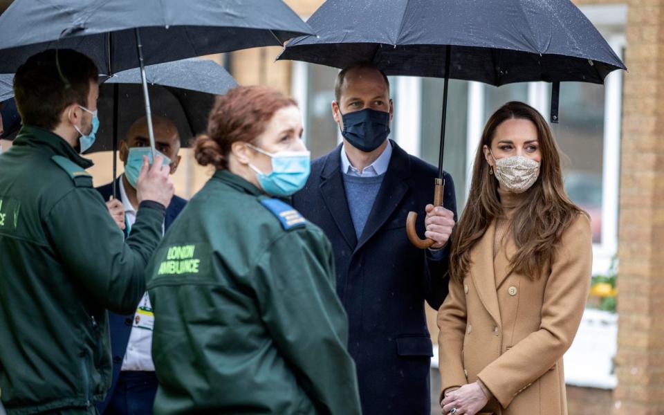 The Duke and Duchess of Cambridge at Newham ambulance station - Richard Pohle/The Times/PA Wire