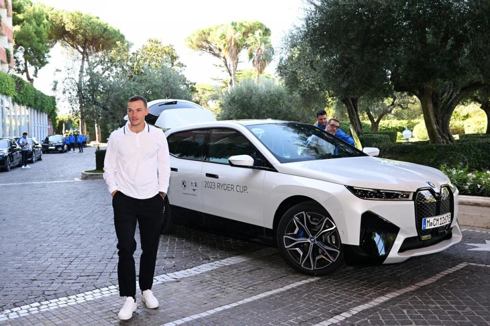 Nicolai Hojgaard arrives at the Cavalieri hotel in Rome (Getty Images)