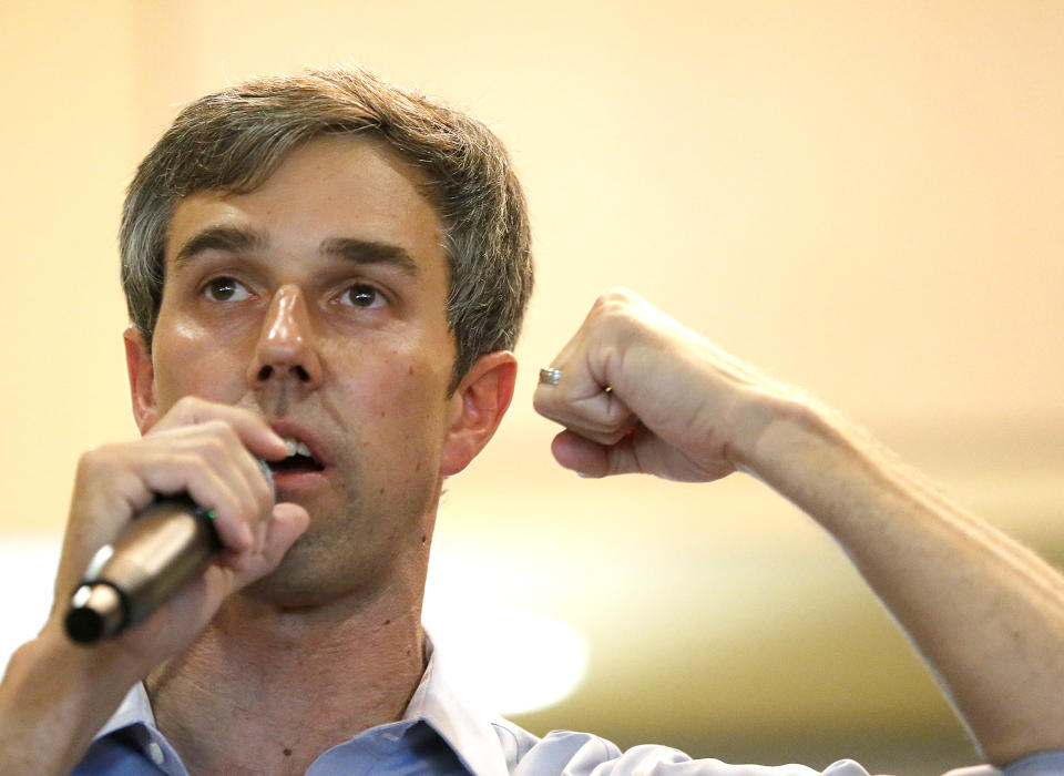 O’Rourke speaks during a town hall meeting at the Quail Point Lodge on Aug. 16, 2018, in Horseshoe Bay, Texas. (Photo: Chris Covatta/Getty Images)