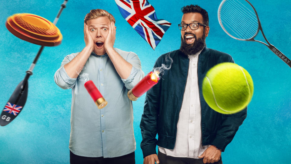 Rob Beckett and Romesh Ranganathan compete against each other in more challenges as 'Rob & Romesh Vs...' returns. (Sky UK)