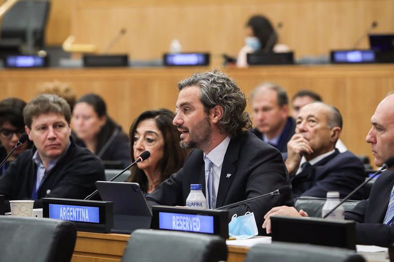 Santiago Cafiero durante la sesión del Comité Especial de Descolonización de las Naciones Unidas