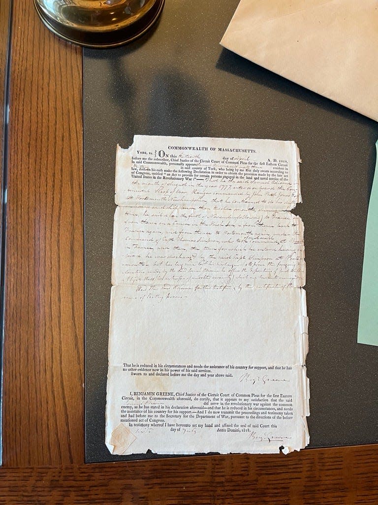 A pension application of Samuel Odiorne, a sloop ranger who served in the 18th century, among NARA's collection of revolutionary war veteran pension applications.