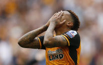 Britain Soccer Football - Hull City v Sheffield Wednesday - Sky Bet Football League Championship Play-Off Final - Wembley Stadium - 28/5/16 Hull City's Abel Hernandez looks dejected after a missed chance Action Images via Reuters / Andrew Couldridge Livepic EDITORIAL USE ONLY. No use with unauthorized audio, video, data, fixture lists, club/league logos or "live" services. Online in-match use limited to 45 images, no video emulation. No use in betting, games or single club/league/player publications. Please contact your account representative for further details.
