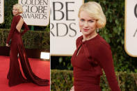 Sexy Back! Auch der Rücken von Naomi Watts konnte im bordeauxfarbenen Dress von Zac Posen entzücken. Genauso wie...