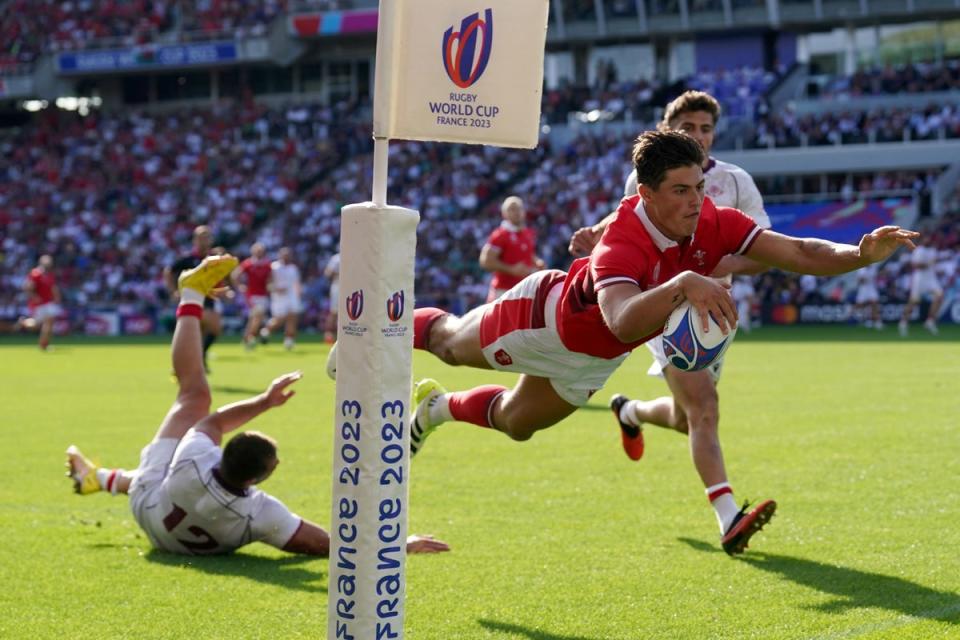 Louis Rees-Zammit scored five tries for Wales during the Rugby World Cup (PA Wire)